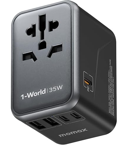 MOMAX Universal Travel Adapter, 170W GAN International Power
